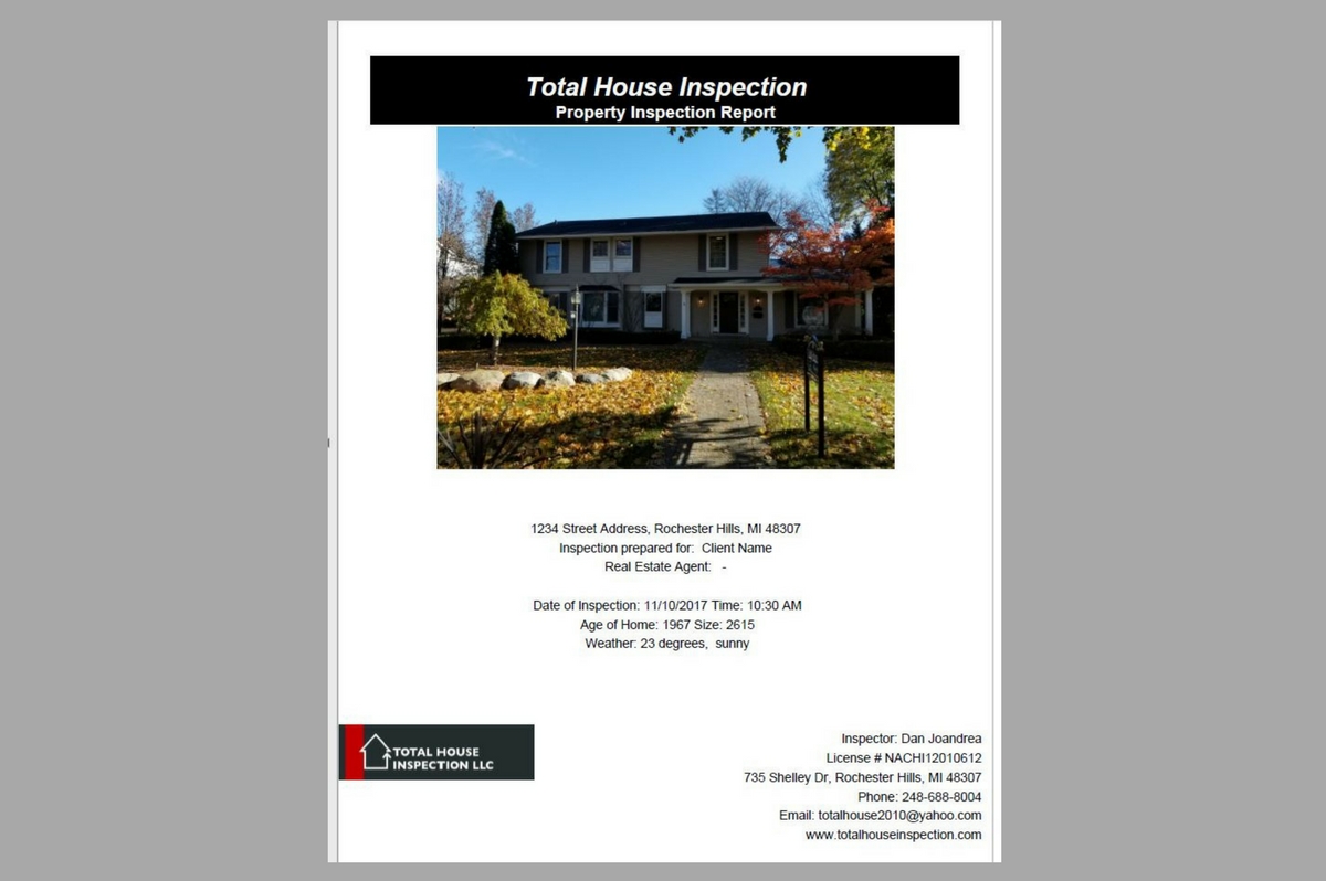 Home Inspection Report Sample