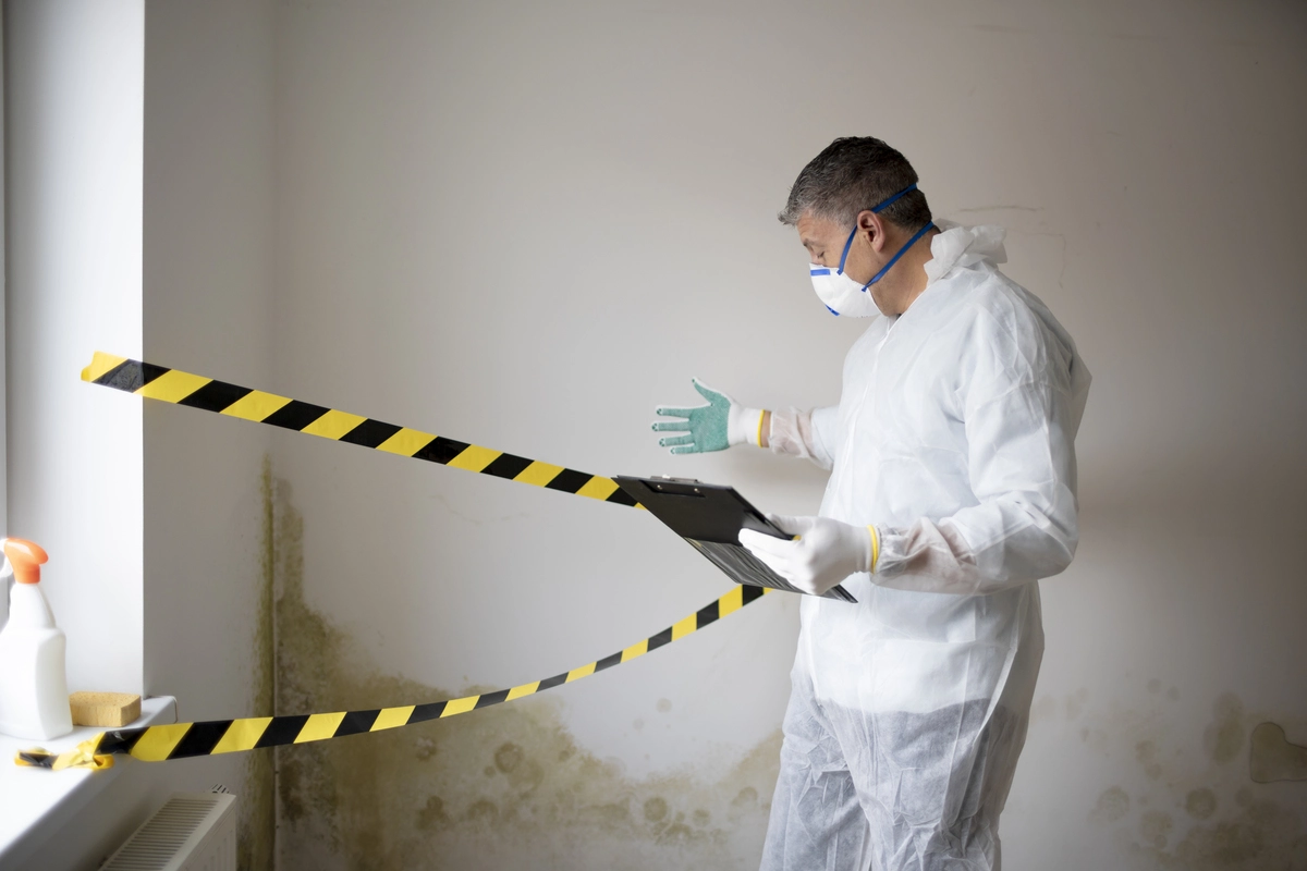 Inspector doing mold testing for commercial properties