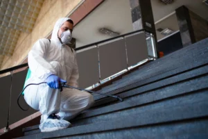 Man doing mold testing
